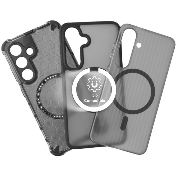 4smarts Qi2 Upgrade 3er Cover Set para Samsung Galaxy S25 - Fundas