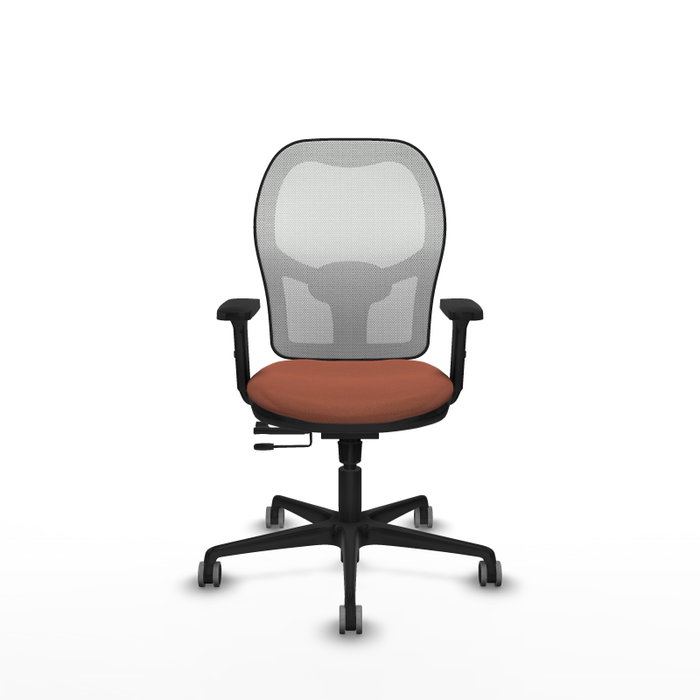 PIQUERAS Y CRESPO Silla de oficina Jorquera con mecanismo Sincro/Traslack, Marrón y Blanco