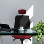 PIQUERAS Y CRESPO Alares Silla de oficina con mecanismo sincro, malla negra y asiento amarillo