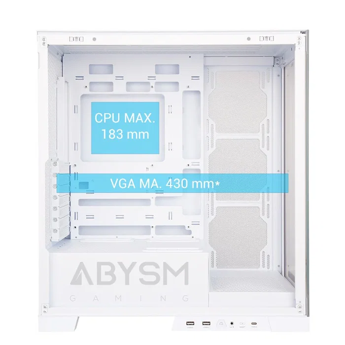 Abysm Danube Sava H500 Caja torre blanca ATX, ITX, Micro ATX