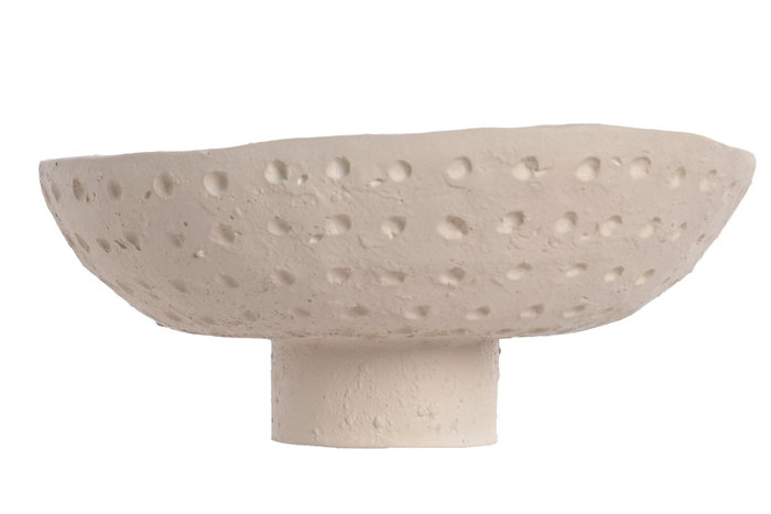 DKD Home Decor Centro de Mesa Cemento Crema 20x20x8.5 cm