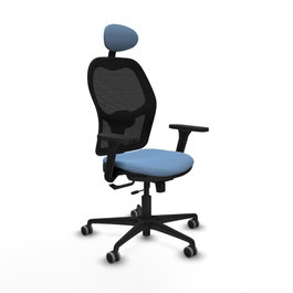 PIQUERAS Y CRESPO Silla de oficina Jorquera con mecanismo Sincro/Traslack Azul cielo y Negro