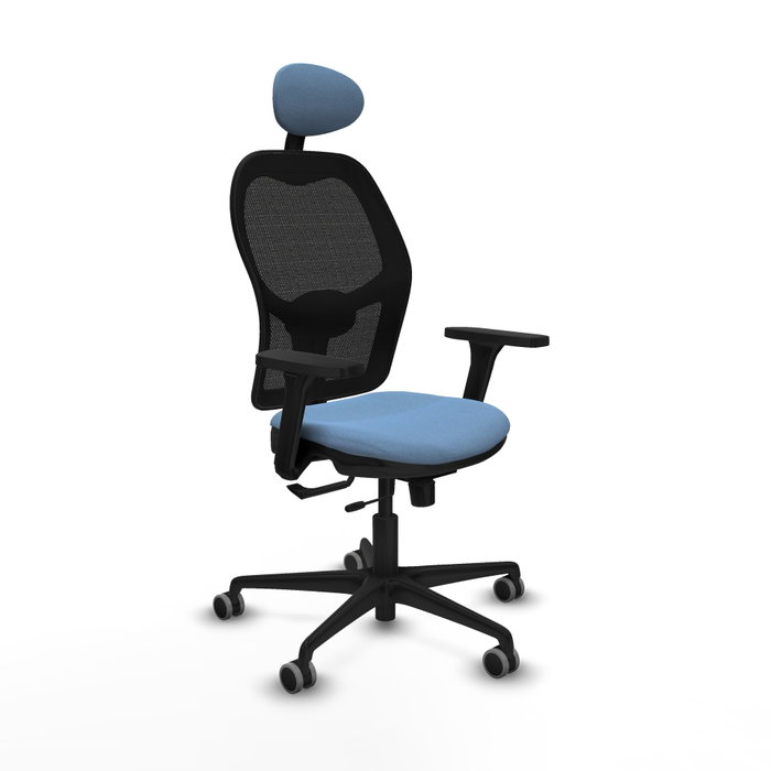 PIQUERAS Y CRESPO Silla de oficina Jorquera con mecanismo Sincro/Traslack Azul cielo y Negro PIQUERAS Y CRESPO Silla de oficina Jorquera con mecanismo Sincro/Traslack Azul cielo y Negro