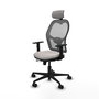 PIQUERAS Y CRESPO Silla de oficina Jorquera con mecanismo Sincro/Traslack, Blanco y Gris