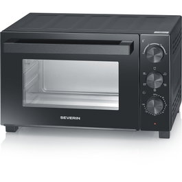 Severin Mini horno eléctrico TO 2075 de 30 L con ventilador y 1500 W, Negro