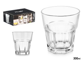 Vivalto Vaso Vidrio Transparente 300 ml 8.5x9.5x8.5 cm (Set de 24)
