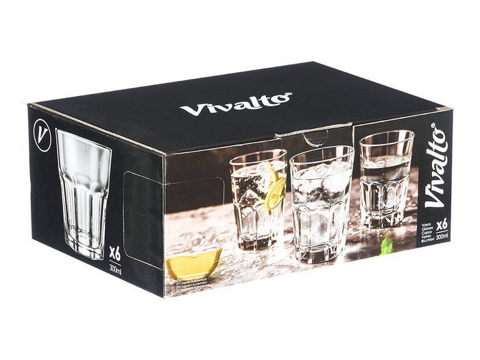 Vivalto Vaso Vidrio Transparente 300 ml 8.5x9.5x8.5 cm (Set de 24) Vivalto Vaso Vidrio Transparente 300 ml 8.5x9.5x8.5 cm (Set de 24)