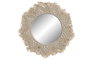 DKD Home Decor Espejo Boho Blanco Cristal Macrame 40 x 40 x 2 cm (2 Unidades)