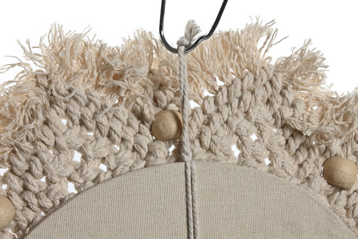 DKD Home Decor Espejo Macramé Cristal Blanco 40x40 cm