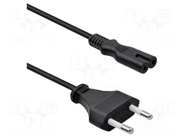 QOLTEC Cable de alimentación H03VVH2-F 2x0,75mm2 CEE 7/16 (C) a IEC C7