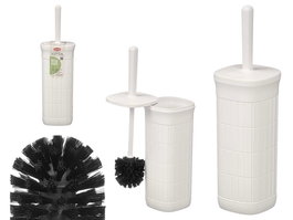 Stefanplast Escobillero Domus Blanco 11.5x40x11.5 cm, Plástico PP, Para Baño o Cocina, Organizador de Escobas y Fregonas (Set de 6)