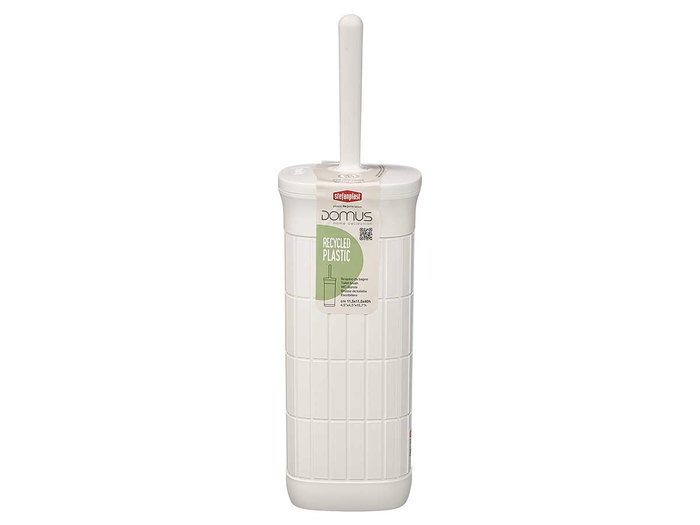 Stefanplast Escobillero Domus Blanco 11.5x40x11.5 cm, Plástico PP, Para Baño o Cocina, Organizador de Escobas y Fregonas (Set de 6)