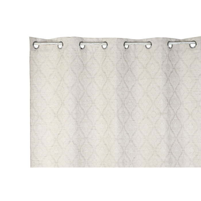 DKD Home Decor Cortina Jaquard Beige 140x260x260 con 8 Anillas DKD Home Decor Cortina Jaquard Beige 140x260x260 con 8 Anillas