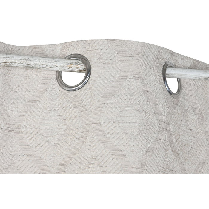 DKD Home Decor Cortina Jaquard Beige 140x260x260 con 8 Anillas DKD Home Decor Cortina Jaquard Beige 140x260x260 con 8 Anillas