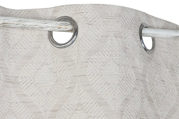 DKD Home Decor Cortina Jaquard Beige 140x260x260 con 8 Anillas