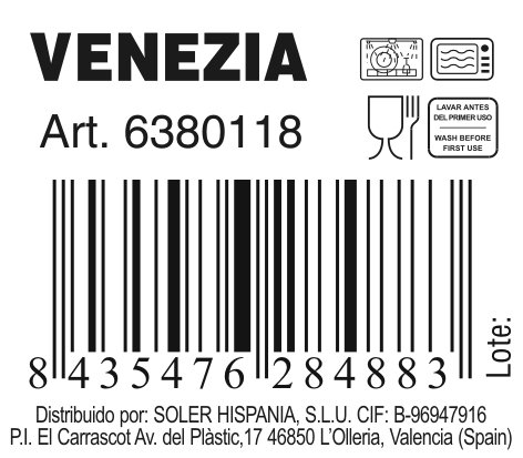 La Mediterranea Plato Hondo Venezia de Vidrio Ø 18cm (Pack de 6)