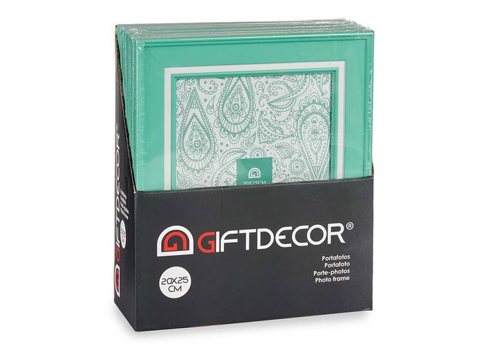 Giftdecor Portafotos 20x25 cm Menta Plástico y Cristal (Set de 24)