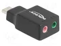 DeLOCK 67128 Tarjeta de sonido externa USB Type-C™ a 2 x 3,5 mm Negro