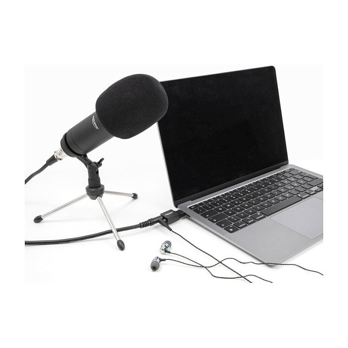 DeLOCK 67128 Tarjeta de sonido externa USB Type-C™ a 2 x 3,5 mm Negro