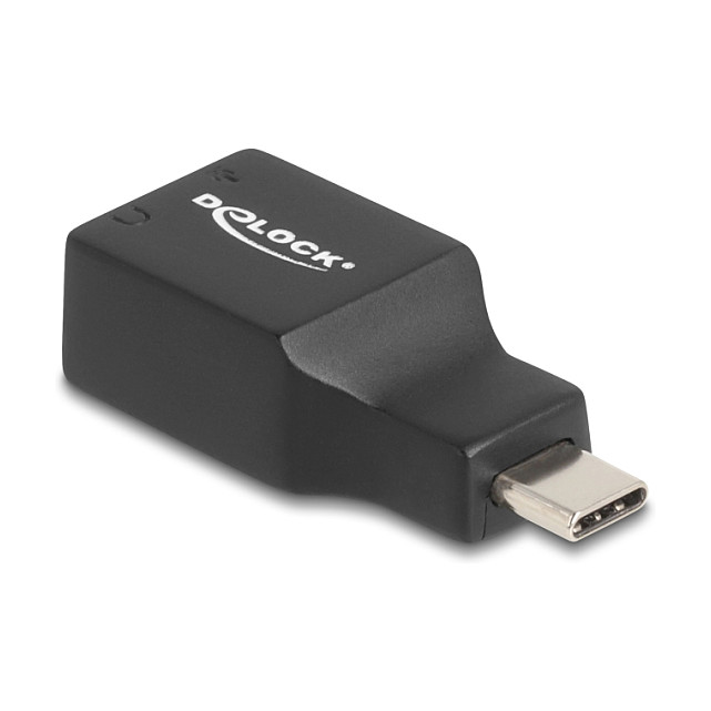 DeLOCK 67128 Tarjeta de sonido externa USB Type-C™ a 2 x 3,5 mm Negro