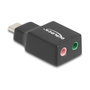 DeLOCK 67128 Tarjeta de sonido externa USB Type-C™ a 2 x 3,5 mm Negro