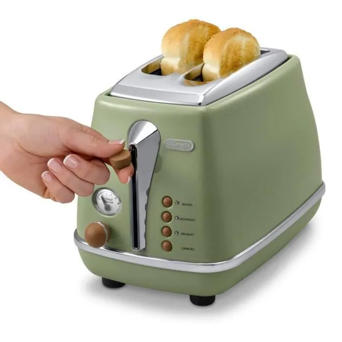 Delonghi Icona Vintage CTOV 2103.GR - Tostadora Verde Delonghi Icona Vintage CTOV 2103.GR - Tostadora Verde