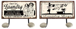 DKD Home Decor Perchero de Pared Metal para Lavandería, Surtido de 2 Unidades