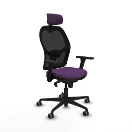PIQUERAS Y CRESPO Silla de oficina Jorquera con mecanismo Sincro, Morado y Negro