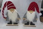 DKD Home Decor Figura Navidad Tradicional Gnomo Rojo Gris MDF Fieltro 6 x 39 x 20 cm (4 Unidades)