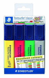 STAEDTLER Marcador Fluorescente 364 TEXTSURFER CLASSIC Estuche de 4 Colores