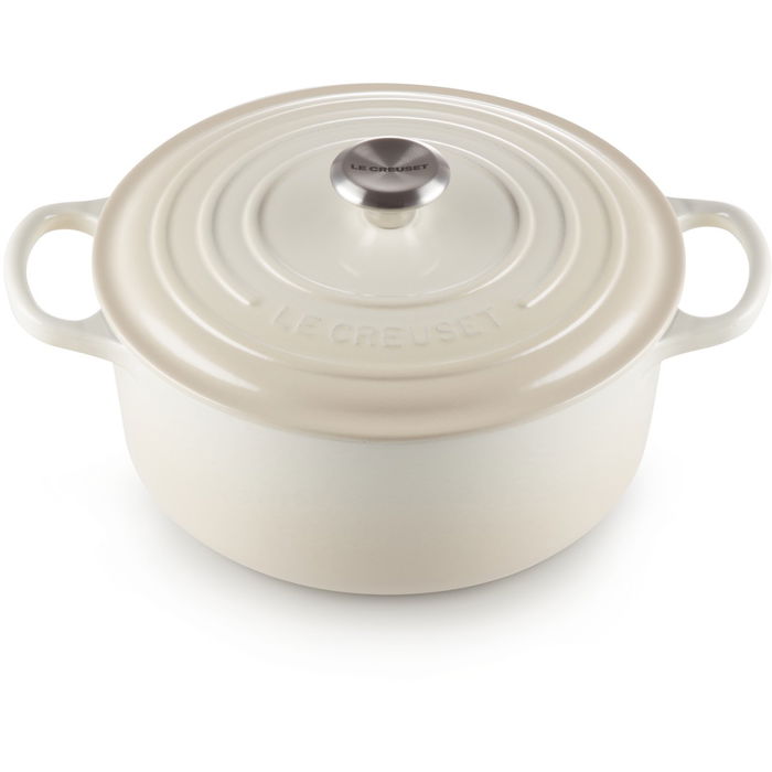 Le Creuset 21177267164430 Roaster redonda 26cm, 5.3L, Meringue, hierro fundido esmaltado, apta inducción