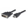 Cable techly 1.8m hdmi - dvi-d m/m 1,8 m negro