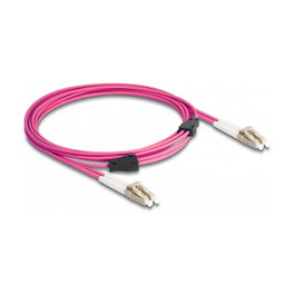 DeLOCK Cable de fibra óptica LC Duplex a LC Duplex Multimodo OM4 con cobertura metálica 3 m