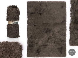 Giftdecor Alfombra Salón Gris Oscuro Poliéster Algodón 120x180 cm