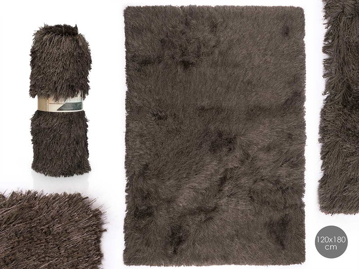 Giftdecor Alfombra Salón Gris Oscuro Poliéster Algodón 120x180 cm