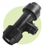 Riego Fitting 20 mm con rosca macho 1/2