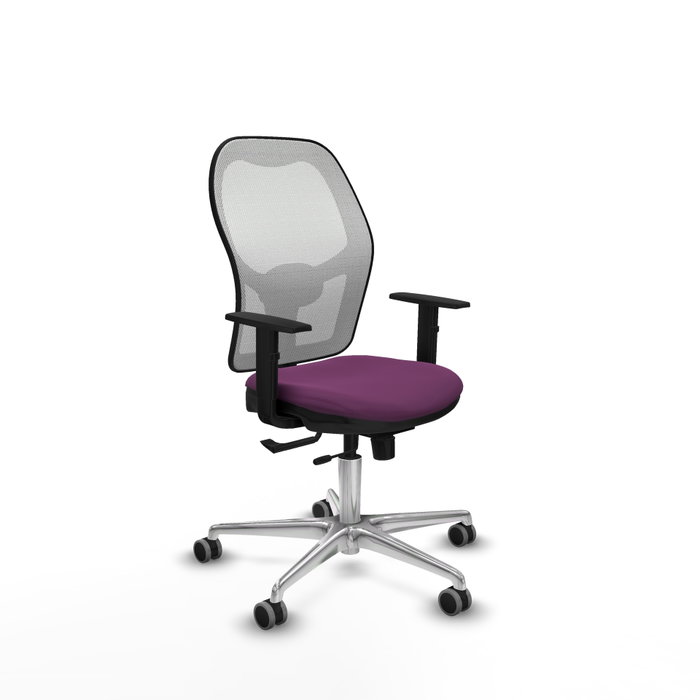 PIQUERAS Y CRESPO Silla de oficina Jorquera con mecanismo Sincro/Traslack, Similpiel Morado y Malla Blanca PIQUERAS Y CRESPO Silla de oficina Jorquera con mecanismo Sincro/Traslack, Similpiel Morado y Malla Blanca