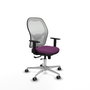 PIQUERAS Y CRESPO Silla de oficina Jorquera con mecanismo Sincro/Traslack, Similpiel Morado y Malla Blanca