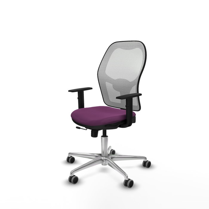 PIQUERAS Y CRESPO Silla de oficina Jorquera con mecanismo Sincro/Traslack, Similpiel Morado y Malla Blanca PIQUERAS Y CRESPO Silla de oficina Jorquera con mecanismo Sincro/Traslack, Similpiel Morado y Malla Blanca