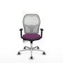 PIQUERAS Y CRESPO Silla de oficina Jorquera con mecanismo Sincro/Traslack, Similpiel Morado y Malla Blanca