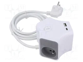 PLASTROL Prolongador de alimentación H05VV-F 3G1,5mm2 2m Blanco