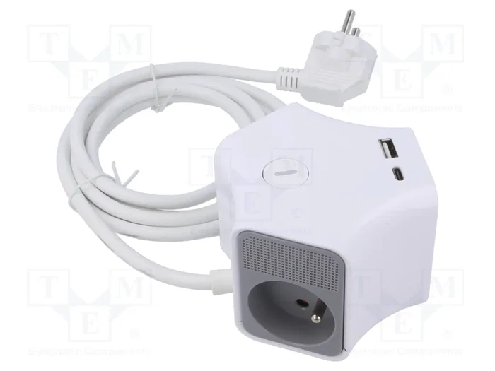 PLASTROL Prolongador de alimentación H05VV-F 3G1,5mm2 2m Blanco PLASTROL Prolongador de alimentación H05VV-F 3G1,5mm2 2m Blanco