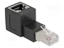 DeLOCK Adaptador RJ45 Macho a Hembra Cat.6A 90° hacia arriba, Negro