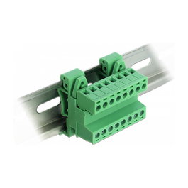 DeLOCK 66081 Terminalblock Set 8 Pin con Rastermaß 5,08 mm para Hutschienen, Verde, 320 V, Plástico
