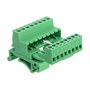 DeLOCK 66081 Terminalblock Set 8 Pin con Rastermaß 5,08 mm para Hutschienen, Verde, 320 V, Plástico