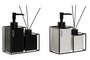 DKD Home Decor Dispensador de Baño Blanco y Negro Dolomita Metal 8 x 17 x 14.5 cm Set de 2