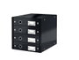 Leitz Click&Store Fichero de 4 cajones plegable Negro 290x283x360 mm