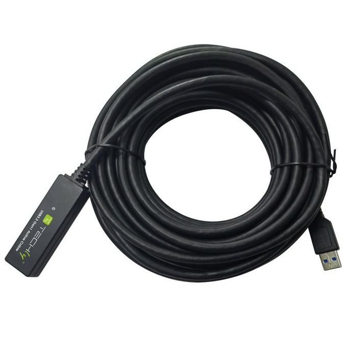 Techly Cable Extensor USB 3.2 SuperSpeed+ 10m Negro Señal Extender, Transfiere Datos hasta 5 Gbps