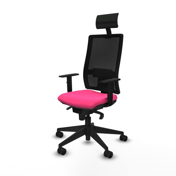 PIQUERAS Y CRESPO Silla de oficina Horna Rosa y Negro con Mecanismo Sincro