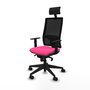PIQUERAS Y CRESPO Silla de oficina Horna Rosa y Negro con Mecanismo Sincro